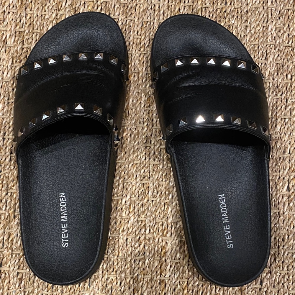 Steve Madden Black Studded Sandals